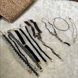 Elegant Black and Brown Leather Choker Accessories